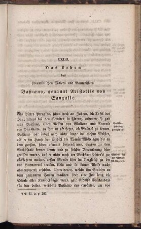 CXLII. Das Leben des florentinischen Malers und Bauemeisters Bastiano, genannt Aristotile von Sangallo.