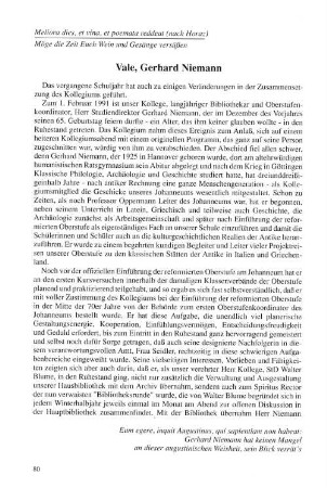 Vale, Gerhard Niemann