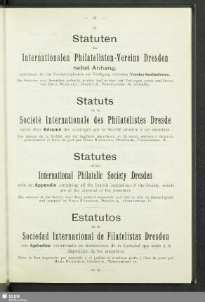 II. Vereins-Statuten