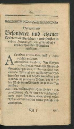 Verzeichnis Besonderer und eigener Wörter vor Gerichten ...