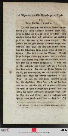 IV. Man studiere Theilweise
