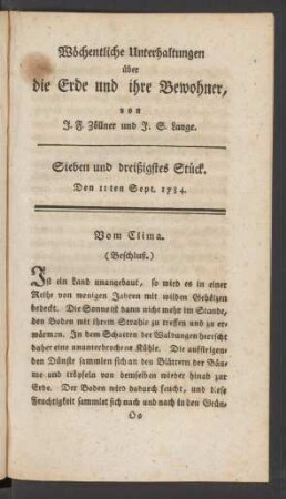 Sieben und dreißigstes Stück