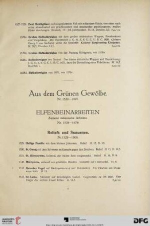 Aus dem Grünen Gewölbe. Elfenbeinarbeiten (Nr. 1529-1631)