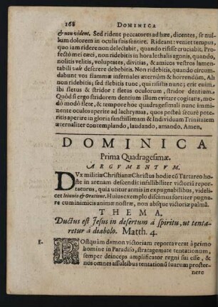 Dominica Prima Quadragesimae.