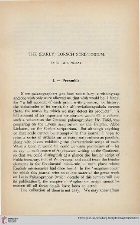 The (Early) Lorsch Scriptorium