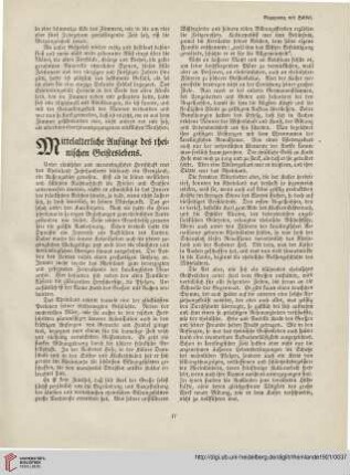 31: Mittelalterliche Anfänge des rheinischen Geisteslebens