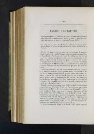 Extrait d'un rapport