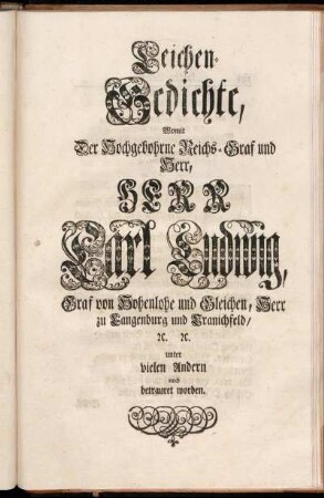 Leichen-Gedichte [...]