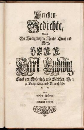 Leichen-Gedichte [...]