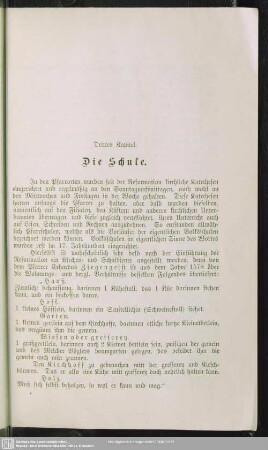 Drittes Kapitel. Die Schule