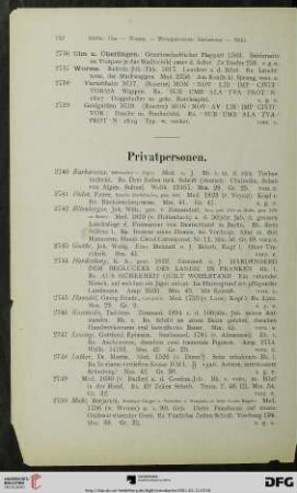 Privatpersonen (Nr. 2740-2750)
