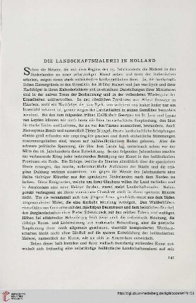 Die Landschaftsmalerei in Holland