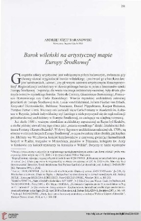 73: Barok wileński na artystycznej mapie Europy Środkowej