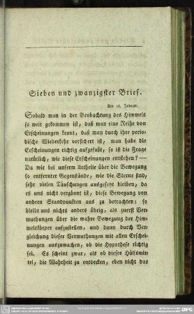 Sieben und zwanzigster Brief