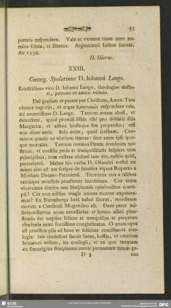 XXIII. Georg. Spalatinus D. Johanni Lango