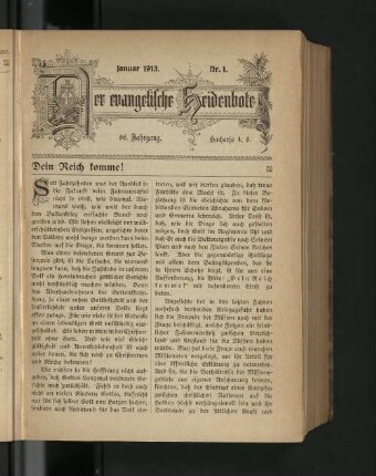 Nr. 1. Januar 1913.