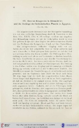 III. Hermes Enagonios in Alexandrien und die Anfänge der hellenistischen Plastik in Ägypten