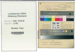 Entnazifizierung Paul Mueller , geb. 26.06.1892 (Beamter)