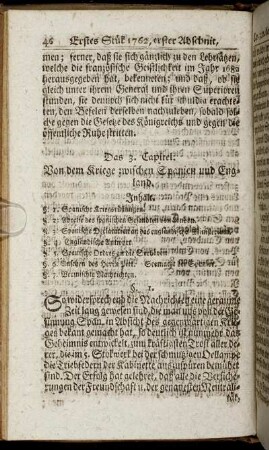 Das 3. Capitel. Von dem Kriege zwischen Spanien und England.