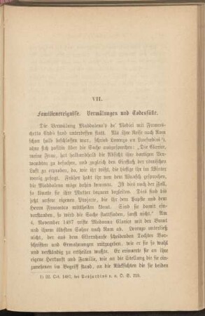VII. Familienereignisse. Vermälungen und Todesfälle.