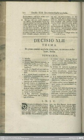 Decisio XLII. De poena criminis urphedae prima vice, ex erronea credulitate, fractae