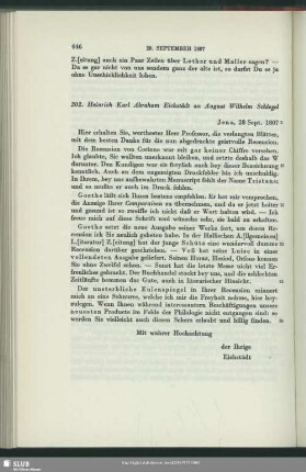 Heinrich Carl Abraham Eichstaedt an August Wilhelm von Schlegel, Jena, 28.09.1807