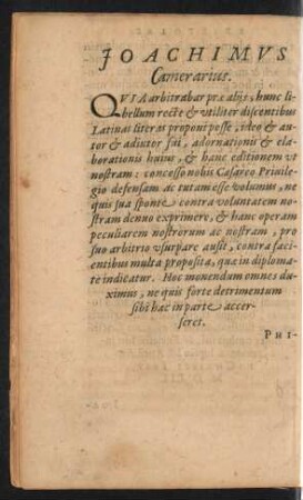 Ioachimus Camerarius.