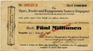 Gutschein - 5 Mill.Mark