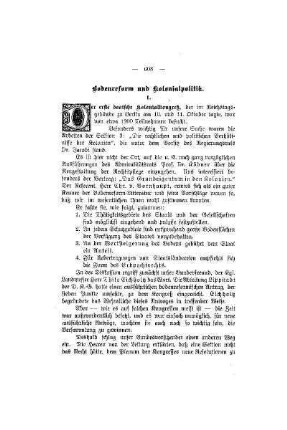 Bodenreform und Kolonialpolitik