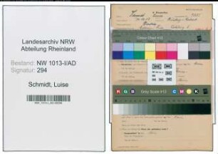 Entnazifizierung Luise Schmidt , geb. 14.12.1883 ()