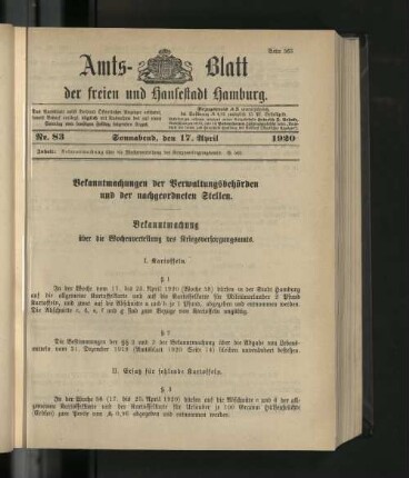 No. 83, 17. April 1920