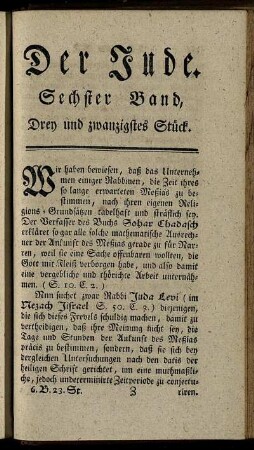 Drey und zwanzigstes Stück.