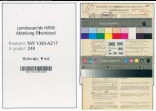 Entnazifizierung Emil Schmitz , geb. 10.06.1893 (Steiger)