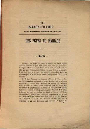 Les matinées italiennes : revue anecdotique, artistique et littéraire, 1. 1868, Nr. 11