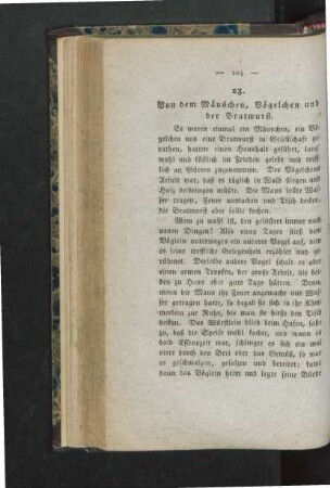 23. Von dem Mäuschen, Vögelchen und der Bratwurst