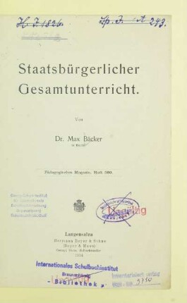 H. 560: Staatsbürgerlicher Gesamtunterricht