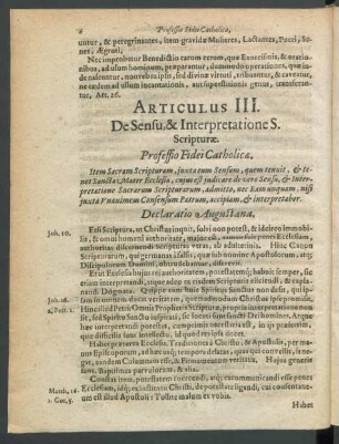Articulus III. De Sensu, & Interpretatione S. Scripturae.