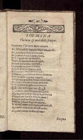 Foemina Varium & mutabile semper