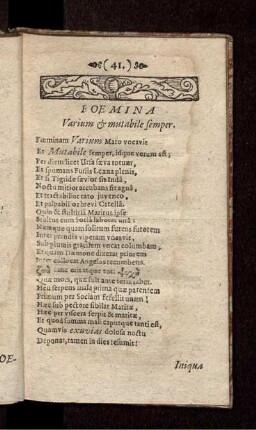 Foemina Varium & mutabile semper