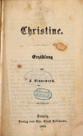 Christine : Erzählung