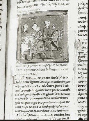 Miniatur Blatt 121r : Miniatur Blatt 121r. Buchmalerei (1283). Aus: Philippe de Beaumanoir "Costumes et usages des Biauvoisins". Berlin: Deutsche Staatsbibliothek Ms.Hamilt.193