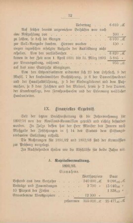 IX. Finanzielles Ergebniß