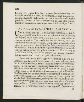 Ad Amicum Suum Epistola Secunda