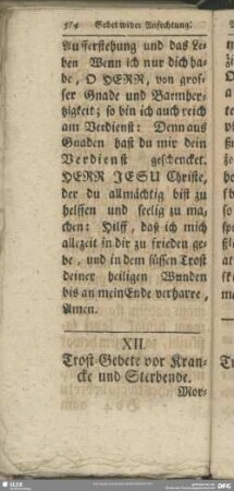 XII. Trost-Gebete vor Krancke und Sterbende