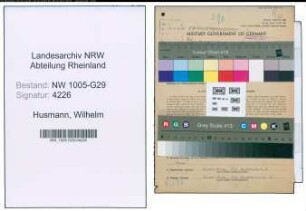 Entnazifizierung Wilhelm Husmann , geb. 01.06.1896 (Bahninspektor)