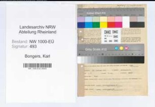 Entnazifizierung Karl Bongers, geb. 26.02.1894 (Sparkassenangest.)