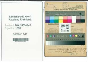 Entnazifizierung Karl Kemper , geb. 06.02.1879 (Schneider)