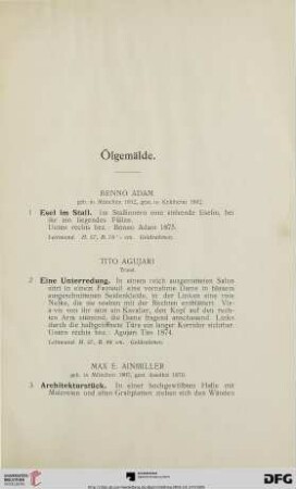 Ölgemälde (Nr. 1-117)