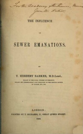 The influence of sewer Emanations