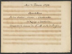 Quartette; vl (2), vla, vlc; F-Dur; G 226; op. 48,1